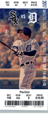 Chicago White Sox vs Detroit Tigers 9/14/2017  Ticket - Miguel Cabrera HR #462 .