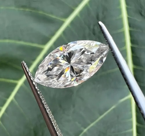 Diamante CVD sfuso taglio marquise naturale D coltivato in laboratorio colore D 4,00 ct certificato VVS1 - Foto 3 di 8