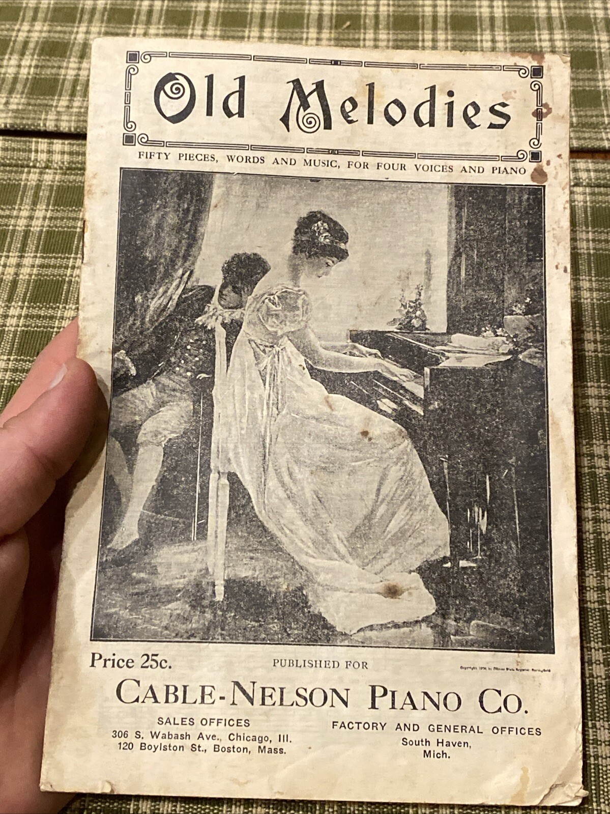 Antique 1908 Cable Nelson Piano Co FA Jenkins Honesdale Sheet Music Advertising