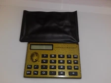 Vintage AMERICAN EXPRESS Gold Credit Card Calculator w/Case