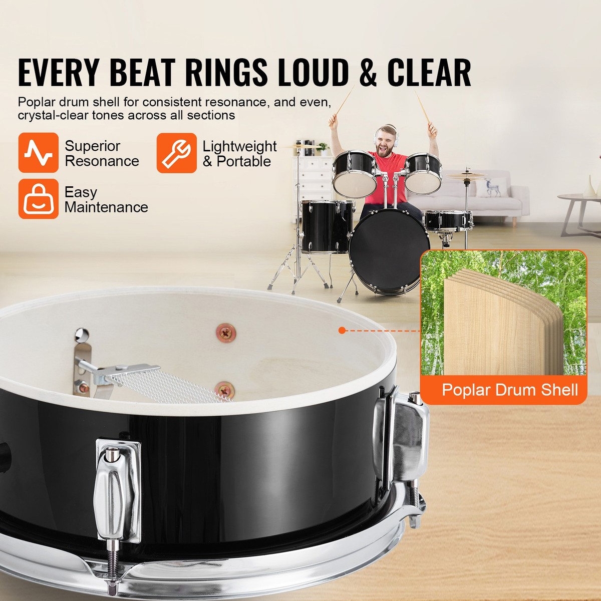 Ｙ.A:Raison D'Etre ５点セット VEVOR Drum Set, 5-Piece 22 in Junior Drum Sets, Beginner Drums Set