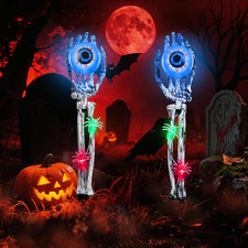 Halloween Decorations Outdoor, 2 Pack Halloween Skeleton Hands Decorations