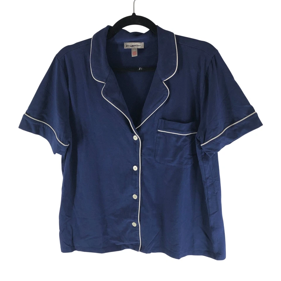 Conjunto Corto Pijama J Crew Dreamy Mezcla Algodón Azul Marino M Foto 4 de 4