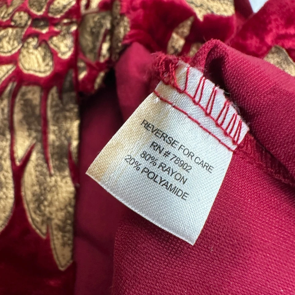 Chaqueta de terciopelo barroco para mujer talla M rojo dorado floral brocado vacaciones vintage glamour Foto 4 de 4