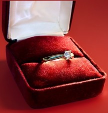 Princess Cut 0.24ct Natural Solitaire Diamond In 9ct Gold Setting. UK P1/2