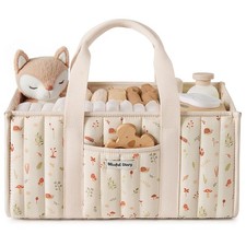 Blissful Diary Woodland Diaper Caddy Organizer Stylish Nursery Storage Basket