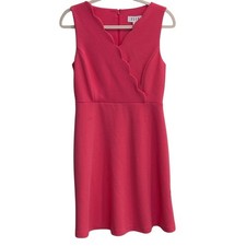 Elle Size 4 Scalloped Fit and Flare Dress Textured Sleeveless