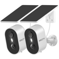 ARCCTV 2Pack 4MP Wireless Solar Battery Powered Security Camera Full Color Night