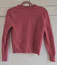 SOFT Uniqlo All Cashmere Sweater Womens Medium Pullover 34" Bust Pink