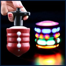 Spinning Top Colorful Flash LED Light Laser Music Gyroscope Children's Wood