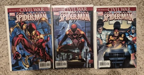 Amazing Spider-Man #529 530 531 LOT 1st Iron Spider Civil War Iron Man Marvel NM
