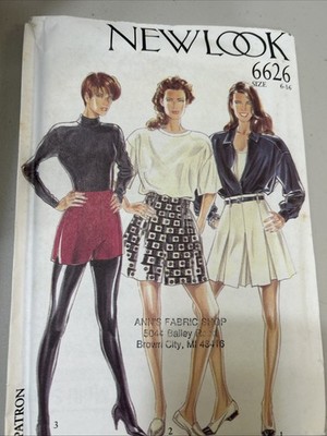 NEW LOOK PATTERN - 6626 LADIES SKORTS, BLOUSE 6-16 UNCUT