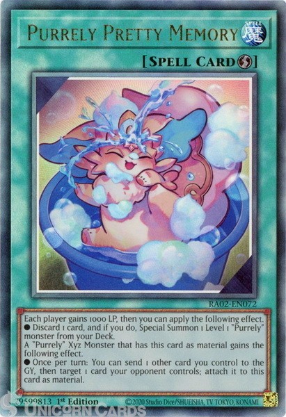 RA02-EN072 Purrely Pretty Memory : Ultimate Rare 1st Edition YuGiOh Card