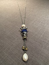 TROLLBEADS Fantasy Halskette mit weißer Perle 925 Silber Länge 90 cm TAGFA-00022