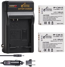 NB-5L NB5L Battery WallCharger and 2 Batteries for Canon PowerShot