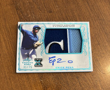 Erick Pena 2021 Leaf Trinity Platinum Patch Rookie Auto PA-EP1 Royals /75 RC