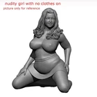 120mm Height Resin Seated Lady Girl Unpainted Unassembled