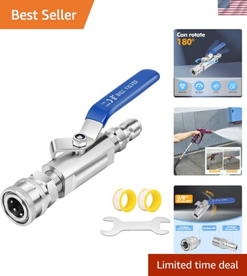 #ad High Pressure 7000 PSI Quick Connect Ball Valve for Power Washing Efficiency $31.99