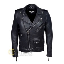 Men's Leather jacket Motorcycle Genuine Sheep Skin Brando Style Biker jacket