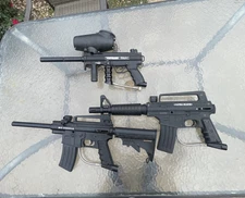 Used Untested 3 Mechanical Paintball Guns  A5 & Alpha Black  and BT Omega