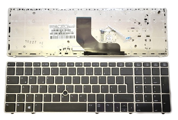 Hp Compaq Probook 6560B 6560P 8560P 8570P Qwertz Tastatur De Silber Rahmen-image