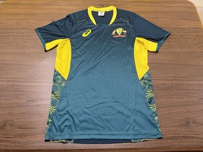 2023/24 Team Australia Men s Green/Yellow Cricket Jersey - Asics - Small