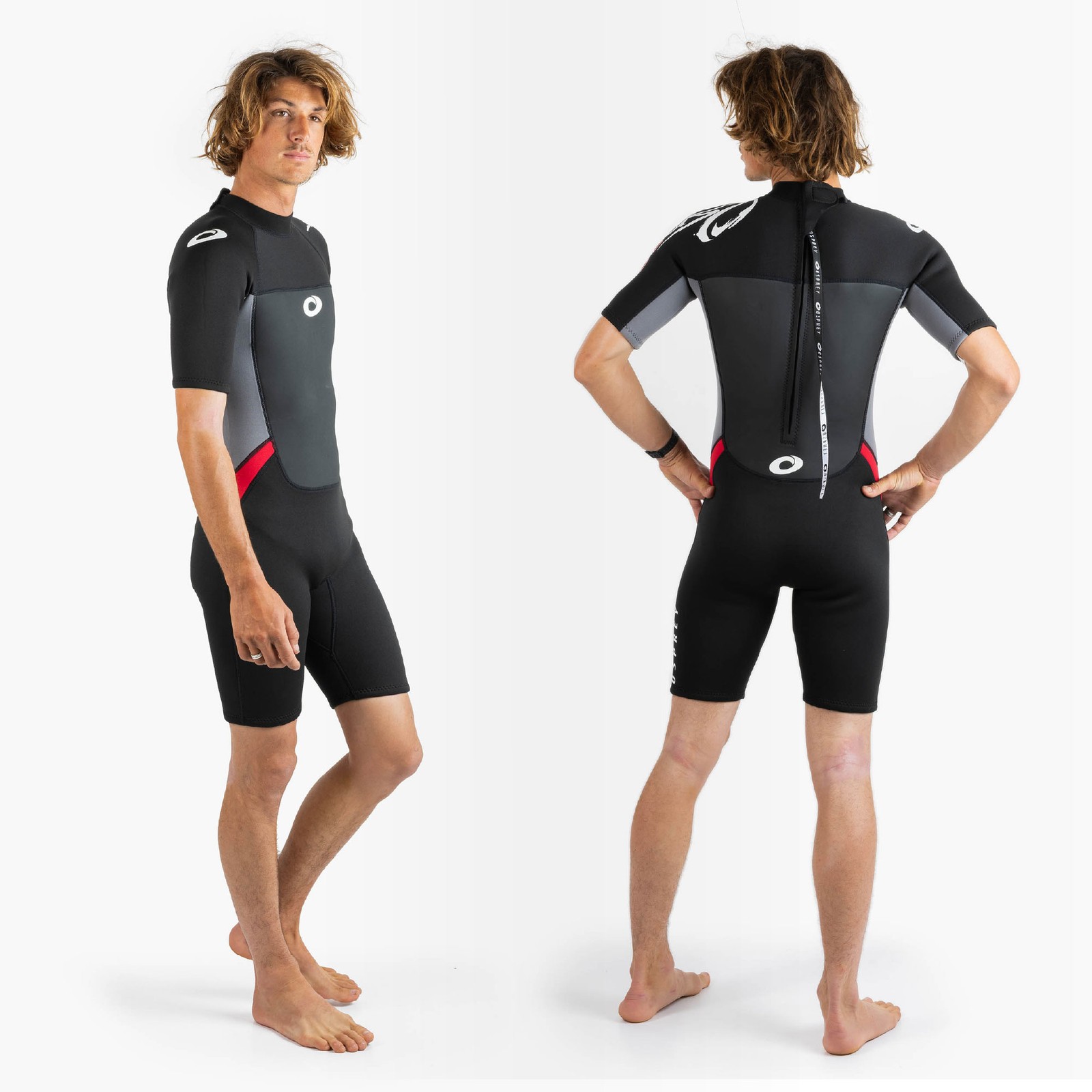Osprey Mens Shorty Origin 3mm Wetsuit | Short Sleeve Neoprene Wetsuit, Red