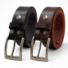 Thick Full Grain Buffalo Leather Belt Black Brown 1.35 Width American Made