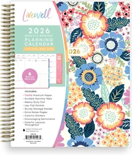 Livewell 2026 Weekly and Monthly Planner Calendar, January 2026 - December 2026,