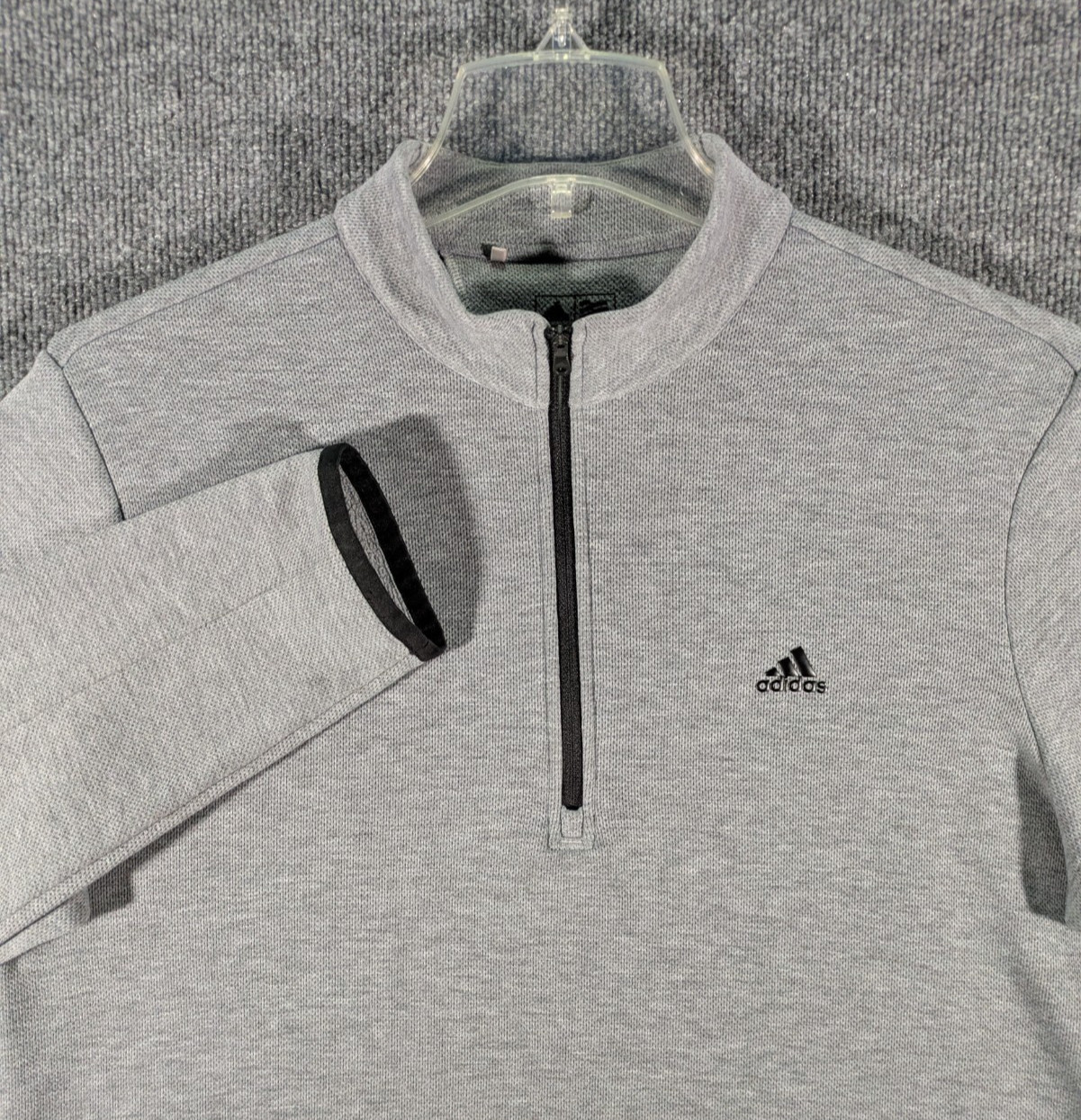 Quarter Zip Pullover Sweatshirt Mens Large Heather Gray Long