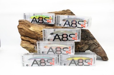 Lurefans A8S 2 Two 8cm 6,9g 8 Farben Minnow 80mm Twitchbait Wobbler Köder SALE