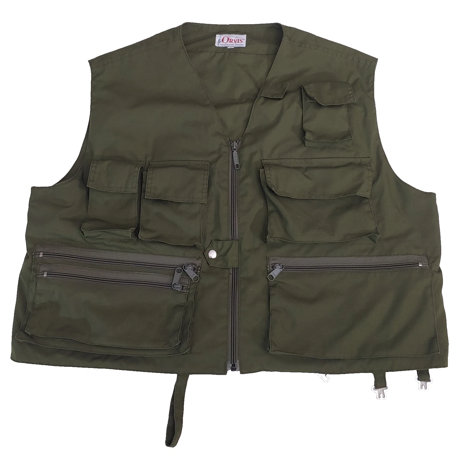 Vintage Orvis Fly Fishing Vest Green Large Multi Pocket Hunt Utility Outdoors