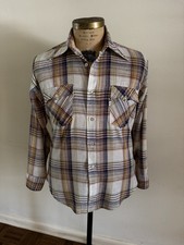 1970s Vtg Levis Western White Tab Plaid sz LARGE Shirt USA Long Sleeve 70s