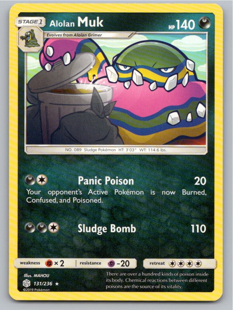 2019 POKEMON ALOLAN MUK COSMIC ECLIPSE 131/236 RARE NM A50225 FREE S&H