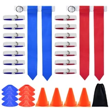 Flag Football Set, 14 Player Football Flags and Belts Set, Includes 14 Belts,...