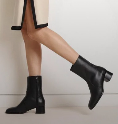 $595 Stuart Weitzman Nola Zip Leather Bootie Women's Size 5.5.  NWOT