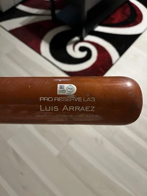 2024 Luis Arraez game used bat hit first home run 2024 & back to back 4-4 nights - Image 1 of 4