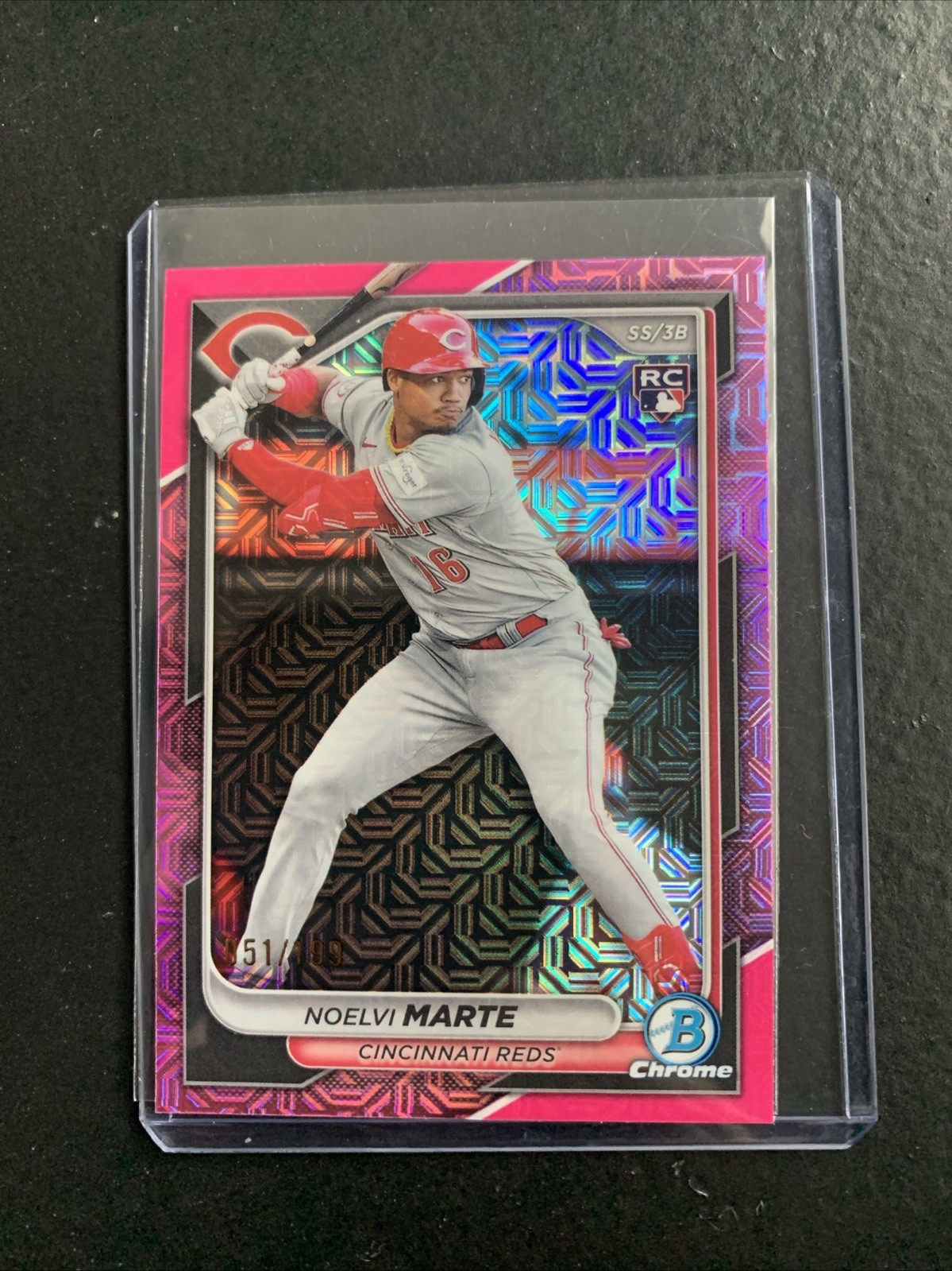 2024 Bowman Chrome - Noelvi Marte Fuschia Mojo Refractor /199 RC #4 - Reds