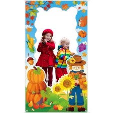 Fall Thanksgiving Photo Booth Prop Pumpkin Scarecrow Backdrop Decoration