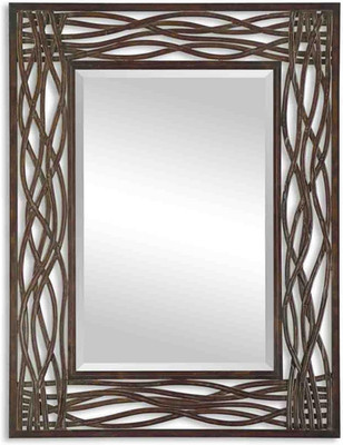 Uttermost Dorigrass Distressed Mocha Brown Wall Mirror - 13707