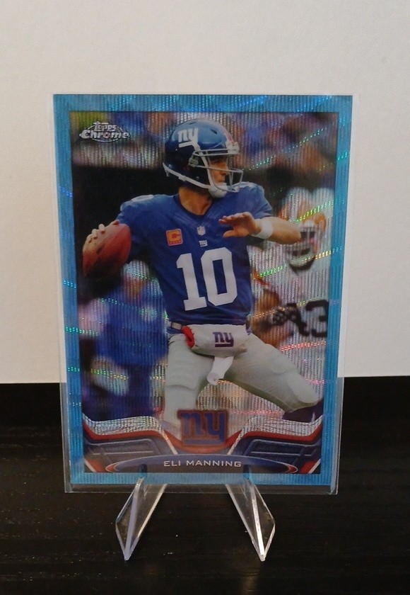 2013 Topps Chrome - Eli Manning #105 Blue Wave Refractor