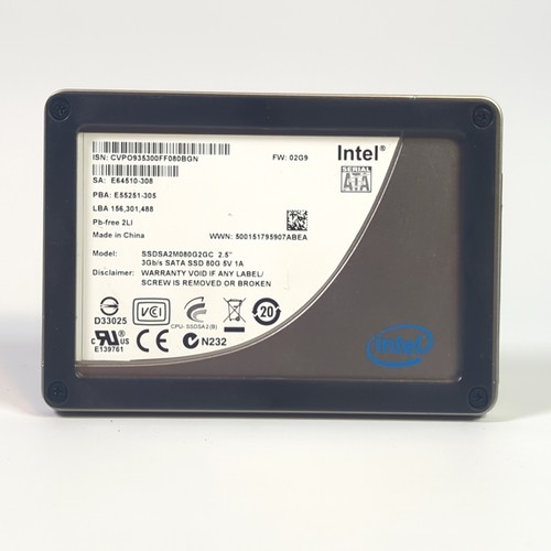 Intel SSDSA2M080G2GC 80GB 2,5 Zoll SATA II SSD - Early Gen, Retro PC kompatibel