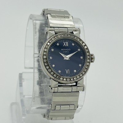Movado Vizio Diamond Women's Steel Silver 24mm Sapphire Swiss