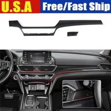 2x Carbon Fiber Pattern Front Dashboard Strip Trim Fit Honda Accord 10th 2018-22