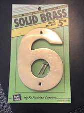 Hy-Ko Products BR-50 Solid Brass 5" House Number 6