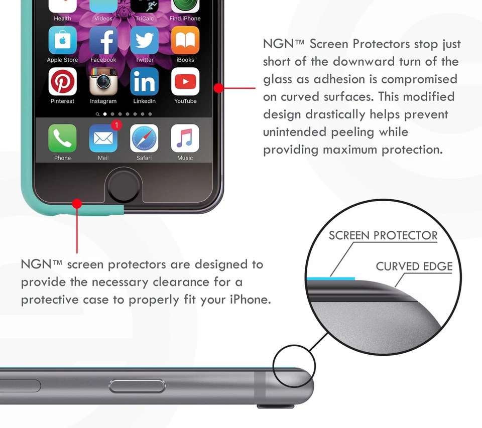 Kit protector de pantalla iPhone para iPhone 6s/6 Plus (transparente - película PET) paquete de 3 Foto 3 de 4