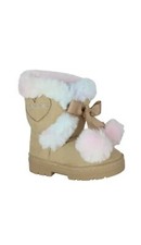 Bebe Kids' Faux Fur Trim  Lined Winter Boot Walker/Toddler Size 9 Adorable 
