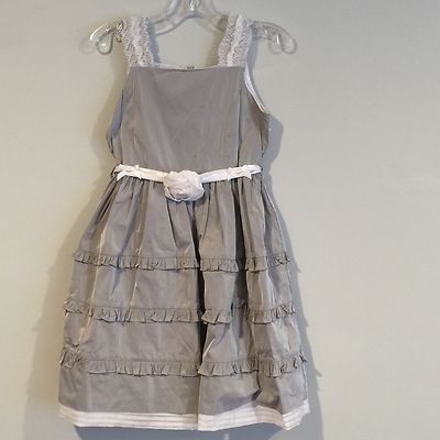 NWT***MONNALISA***Silver Taffeta Party Dress***Age 8**$417