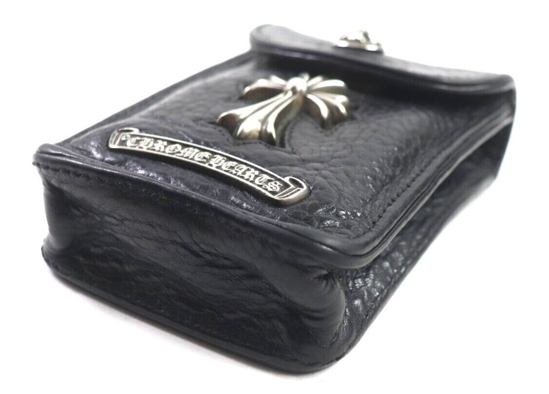 Chrome Hearts Belt Pouch Cigarette Case Small Bag Black Chrome Hearts Belt Pouch Cigarette Case Small Bag Black