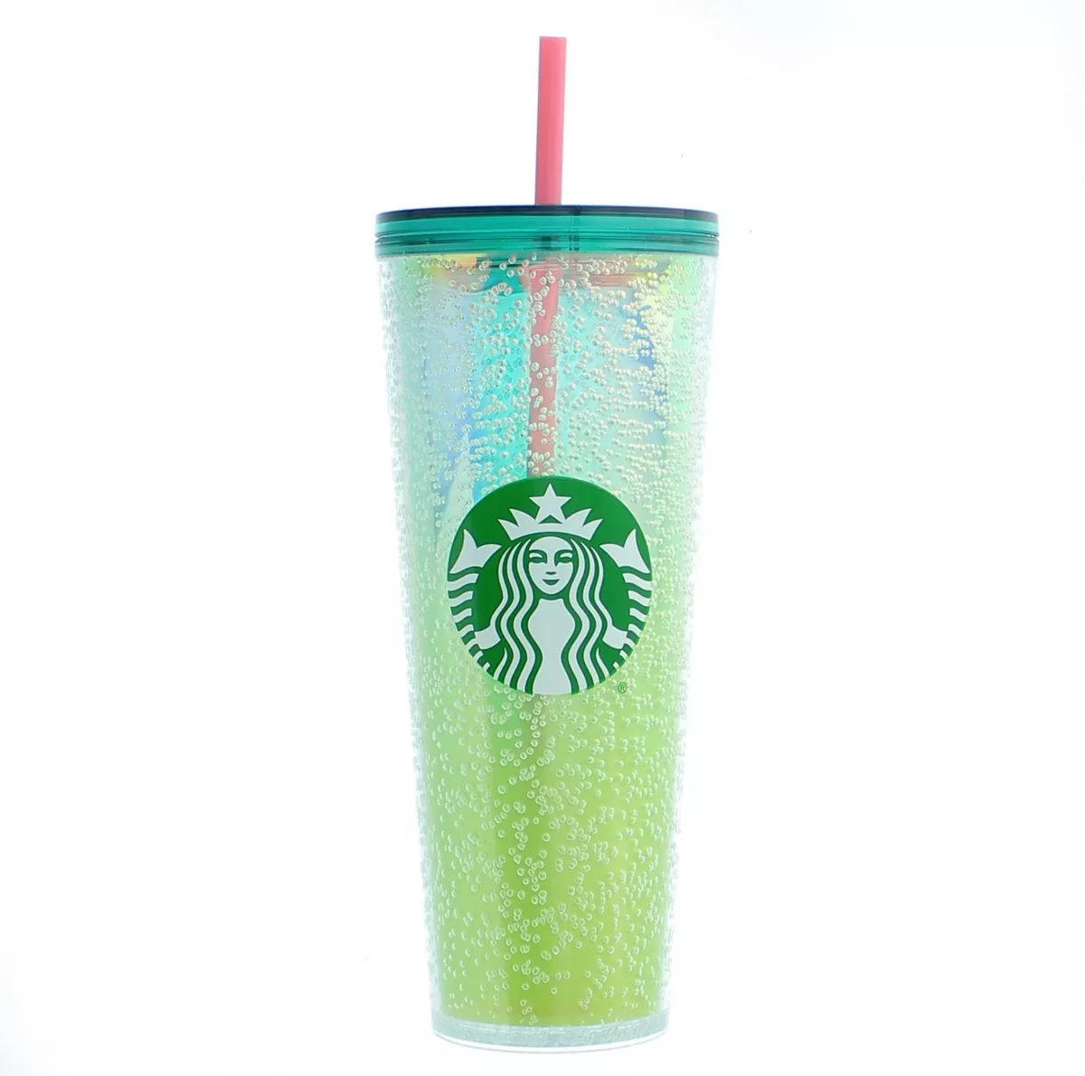 NEW Starbucks Cold Cup Clear Venti Tumbler Traveler With Green